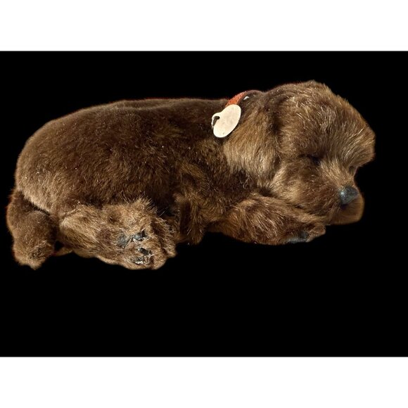 Realistic Breathing CHOCOLATE LAB PUPPY SLEEPING PLUSH Stuffed Toy Pet collect - Picture 5 of 15